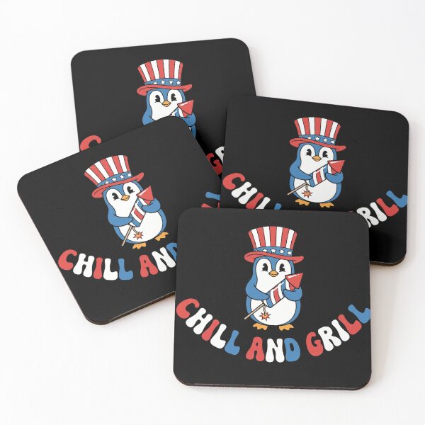 Item preview, Funny 4th Of July Penguin Grilling Tee designed and sold by TeNovaStudio ⭐⭐⭐⭐⭐.