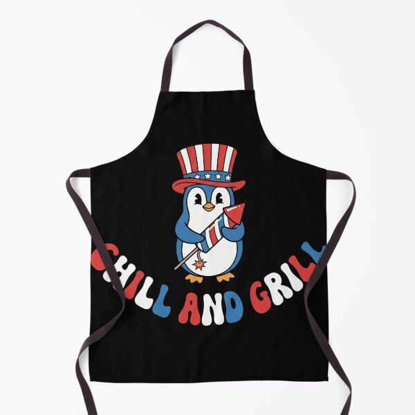 Item preview, Funny 4th Of July Penguin Grilling Tee designed and sold by TeNovaStudio.