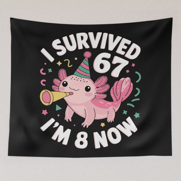 Item preview, I Survived 67 I'm 8 Now Axolotl Baby 8 Weeks Milestone Parent Gift designed and sold by AmaXONIC.