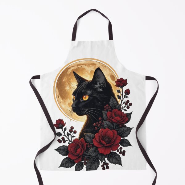 Item preview, Enchanted Black Cat and Crimson Rose Moon designed and sold by Spiritualwall.