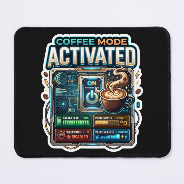 Item preview, Coffee Mode Activated Funny Coffee Lover Design designed and sold by Pixel Analytics.