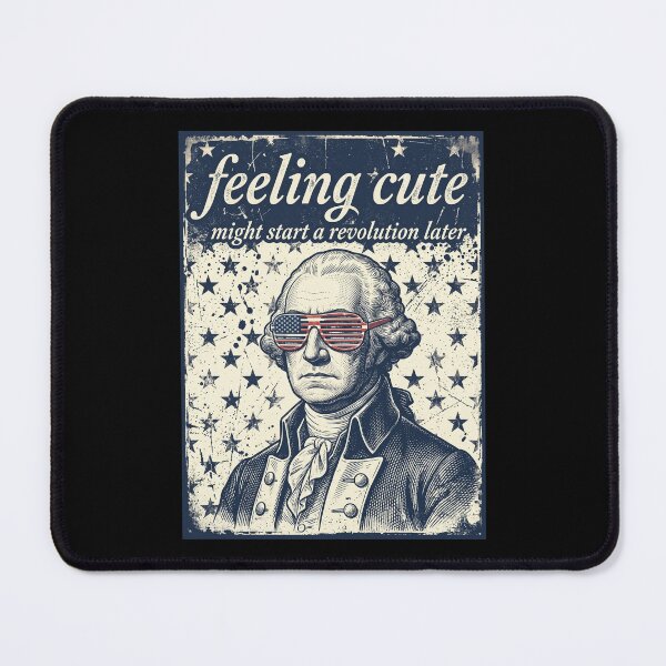Item preview, George Washington Feeling Cute Might Start A Revolution Later Vintage Poster designed and sold by dudelinart.