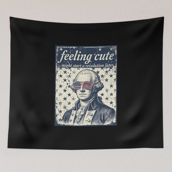 Item preview, George Washington Feeling Cute Might Start A Revolution Later Vintage Poster designed and sold by dudelinart.