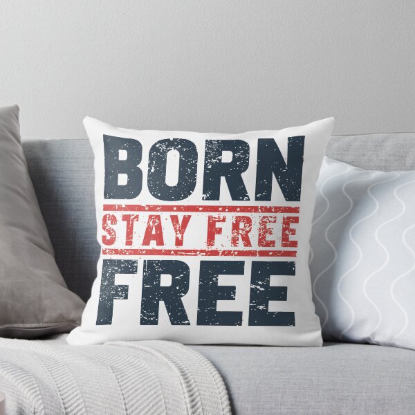 Item preview, Born Free Stay Free Patriotic Distressed US Flag Colors Typography designed and sold by QuirkyCloud Designs.