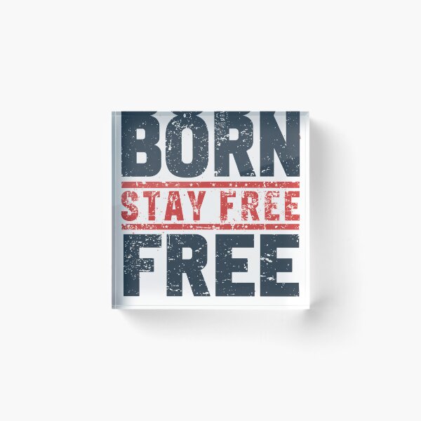 Item preview, Born Free Stay Free Patriotic Distressed US Flag Colors Typography designed and sold by QuirkyCloud Designs.