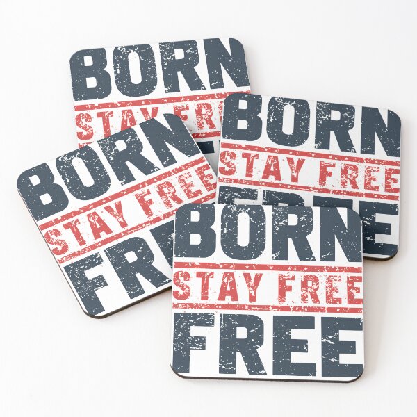Item preview, Born Free Stay Free Patriotic Distressed US Flag Colors Typography designed and sold by QuirkyCloud Designs.