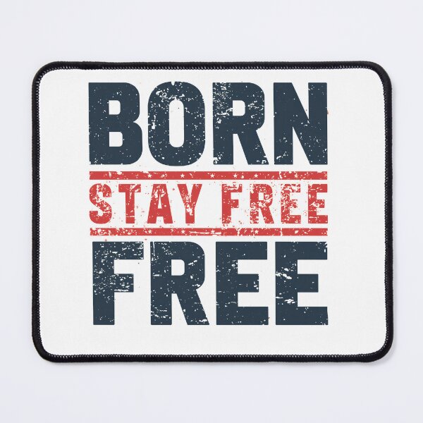 Item preview, Born Free Stay Free Patriotic Distressed US Flag Colors Typography designed and sold by QuirkyCloud Designs.