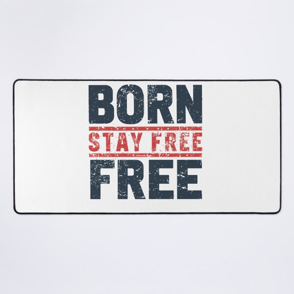 Item preview, Born Free Stay Free Patriotic Distressed US Flag Colors Typography designed and sold by QuirkyCloud Designs.