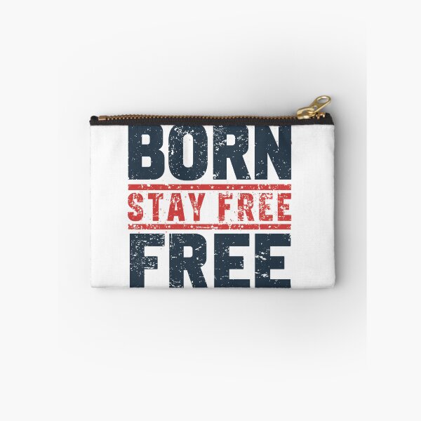 Item preview, Born Free Stay Free Patriotic Distressed US Flag Colors Typography designed and sold by QuirkyCloud Designs.