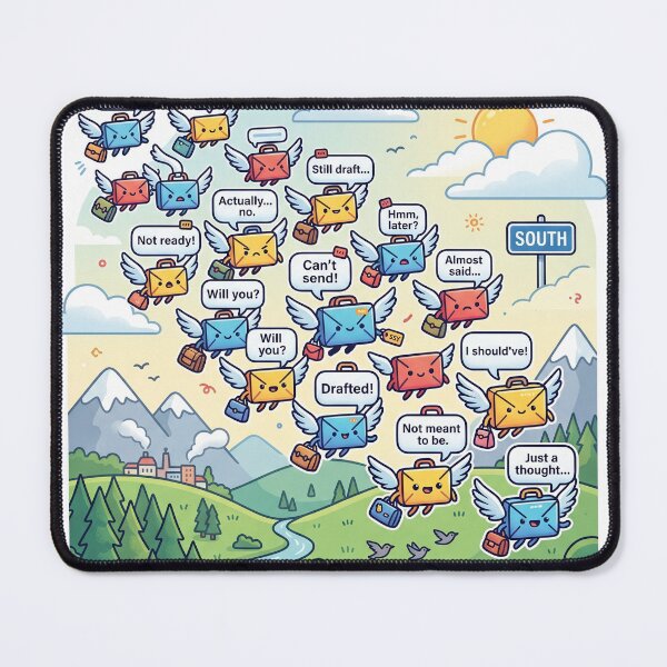 Item preview, Unsent Thoughts Migration – Cute Flying Messages Sticker designed and sold by CuteRage.