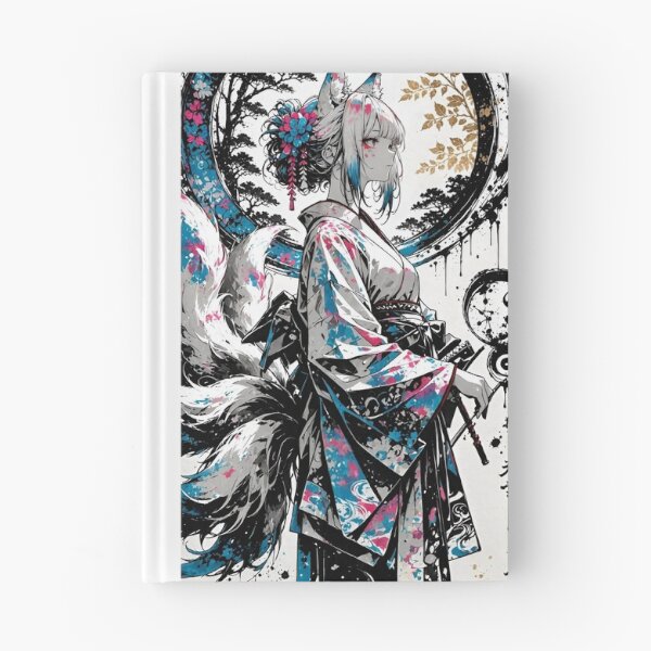 Item preview, Mystical Fox Spirit Shrine Maiden | Japanese Fantasy Kitsune Art Print | Anime-Inspired Wall Decor designed and sold by Dyan4.