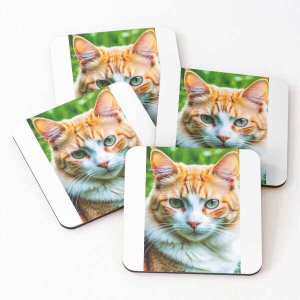 Item preview, Animals - Ginger Cat with Green Eyes, Intense Feline Portrait designed and sold by DoodyPets.