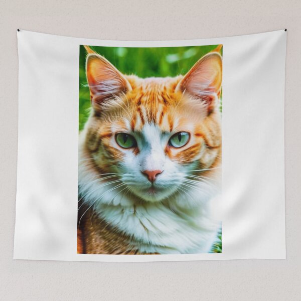 Item preview, Animals - Ginger Cat with Green Eyes, Intense Feline Portrait designed and sold by DoodyPets.