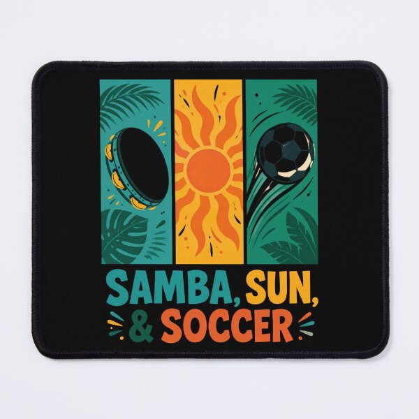 Item preview, SAMBA, SUN & SOCCER Brazil Football Fan Design | Brazilian Soccer Culture Tee designed and sold by rebuZZ-Apparels-The Minimalistic Buzz.