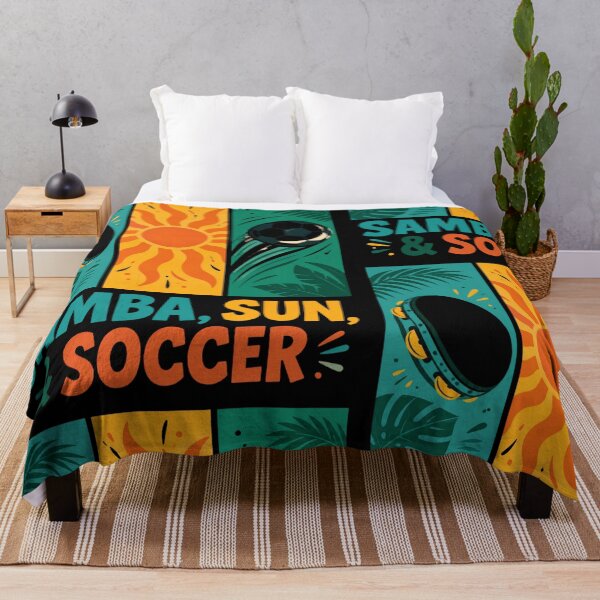 Item preview, SAMBA, SUN & SOCCER Brazil Football Fan Design | Brazilian Soccer Culture Tee designed and sold by rebuZZ-Apparels-The Minimalistic Buzz.