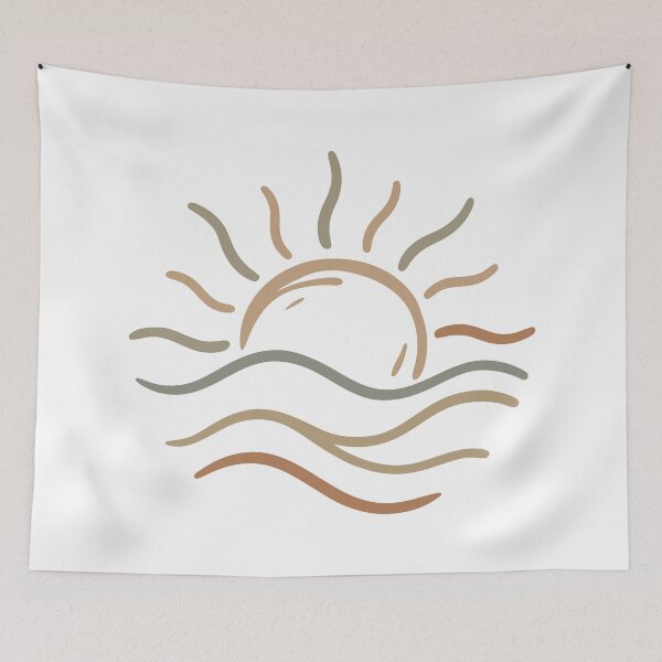 Item preview, Minimalist Sun and Ocean Waves designed and sold by LightWhim.