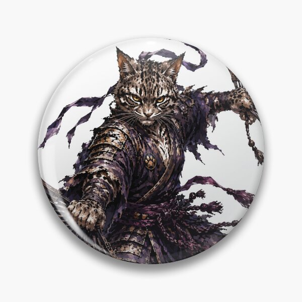 Item preview, Twin Fan Warrior / Samurai Cat Collection designed and sold by ValentynaTyshenkoArt.