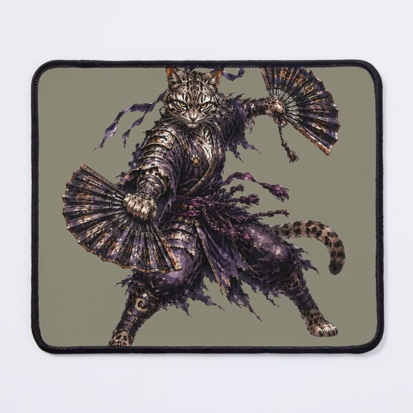 Item preview, Twin Fan Warrior / Samurai Cat Collection designed and sold by ValentynaTyshenkoArt.