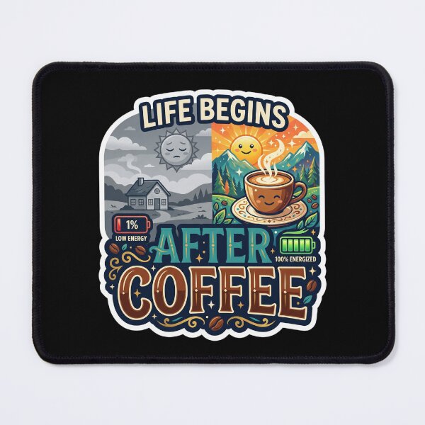 Item preview, Life Begins After Coffee Funny Coffee Lover Design designed and sold by Pixel Analytics.