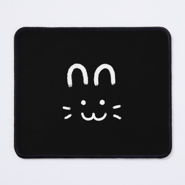 Item preview, Minimalist Chalk White Cute Bunny Face on Black Background designed and sold by somimalikkk.