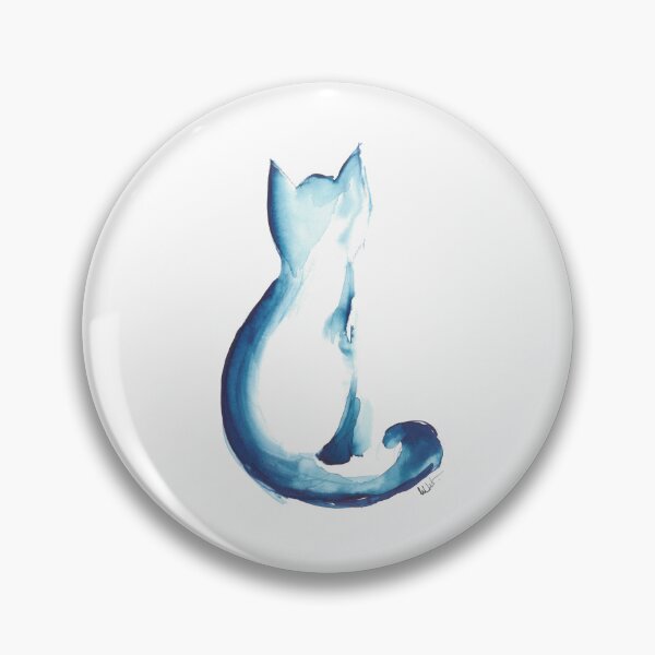 Artikelvorschau, Blaue Katze in Tusche entworfen und verkauft von CelineViolet360.