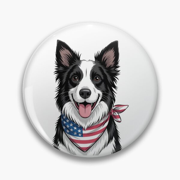 Item preview, Border Collie With American Flag Bandana designed and sold by Canvas-Whispers.