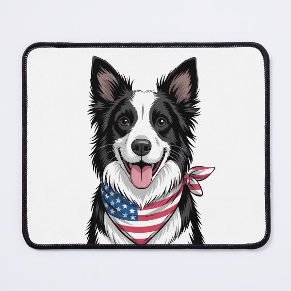 Item preview, Border Collie With American Flag Bandana designed and sold by Canvas-Whispers.