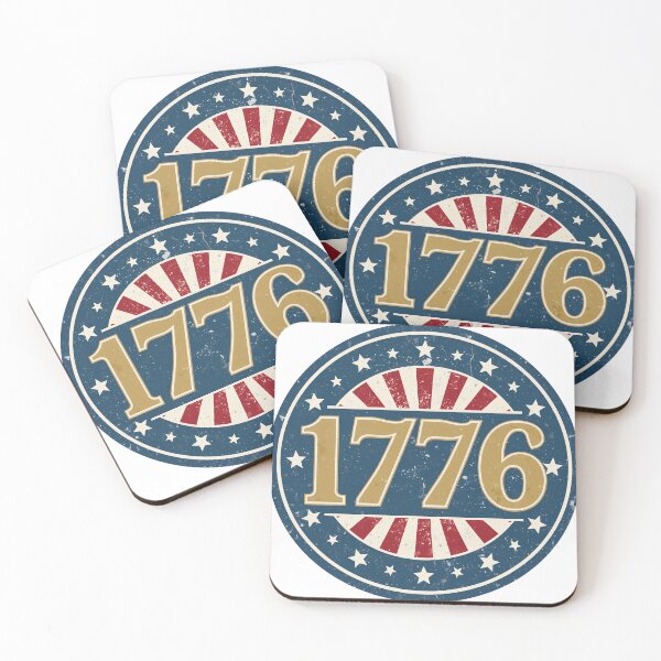 Item preview, Vintage 1776 Patriotic American Flag Circular Emblem designed and sold by QuirkyCloud Designs.