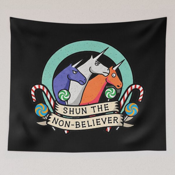 Item preview, Shun The Non-Believer Funny Unicorn Christmas Holiday Sarcasm Magic designed and sold by AmaXONIC.