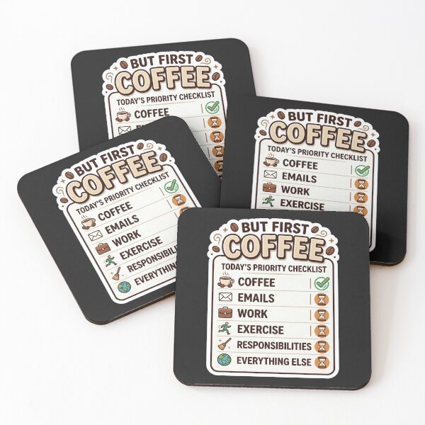Item preview, But First Coffee Funny Coffee Lover Design designed and sold by Pixel Analytics.
