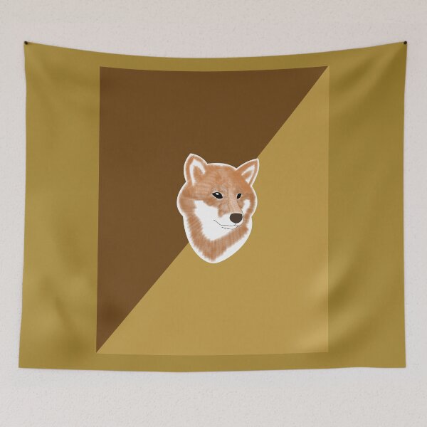 Item preview, Two toned colors (brown, light brown) with red Shiba Inu designed and sold by ShibaCruise-On.