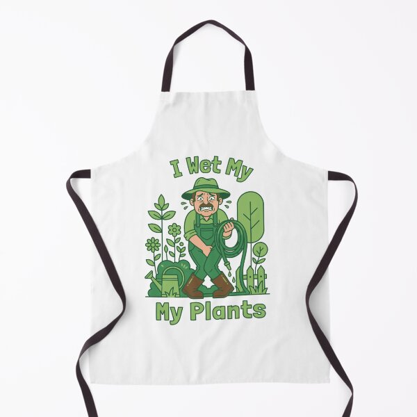 Item preview, I Wet My Plants - Funny Gardener Pun Cartoon Illustration designed and sold by Sekla-Studio.