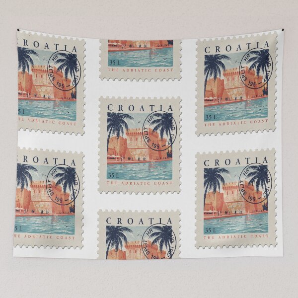 Item preview, Split Croatia Coastal Postage Stamp Travel Sticker designed and sold by stickercuffs.