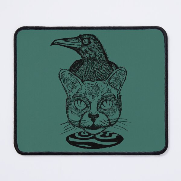 Item preview, Simple Retro Cat and Crow Art | Vintage Animal Sketch Design designed and sold by Half Mess.