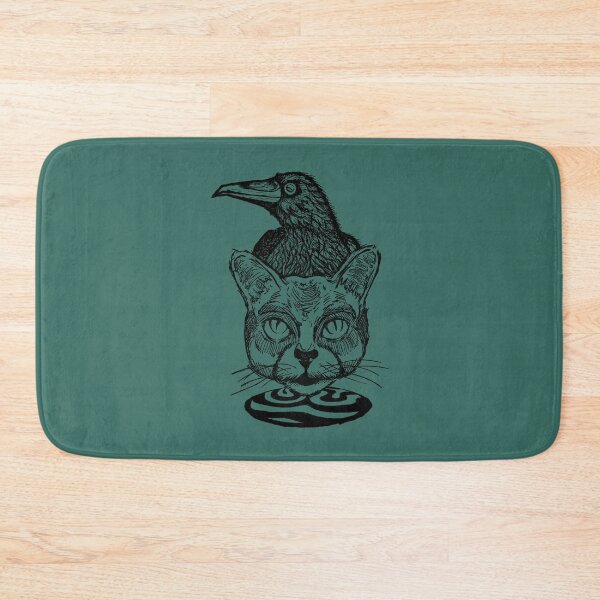Item preview, Simple Retro Cat and Crow Art | Vintage Animal Sketch Design designed and sold by Half Mess.