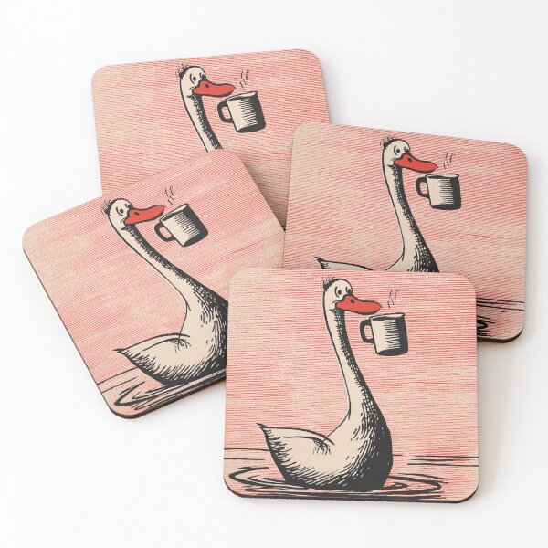 Item preview, Coffee Duck Retro Funny Illustration designed and sold by puttif.