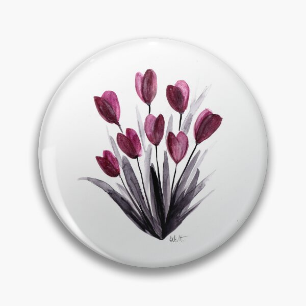 Item preview, bouquet of heart-shaped tulips in watercolor designed and sold by CelineViolet360.
