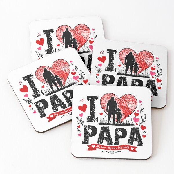 Item preview, I Love Papa Sticker – My Hero My Love My World | Father's Day Gift designed and sold by NorthernDk_art .