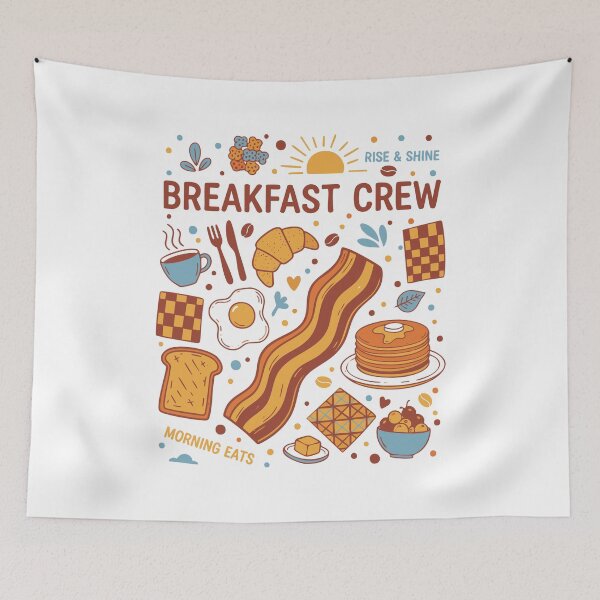 Item preview, Breakfast Crew Brunch Coffee Bacon Pancake Morning designed and sold by LuminOrb.