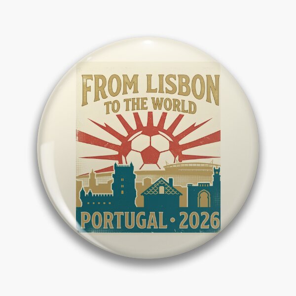 Item preview, Portugal Football Vintage Travel Poster - From Lisbon To The World 2026.png designed and sold by rebuZZ-Apparels-The Minimalistic Buzz.