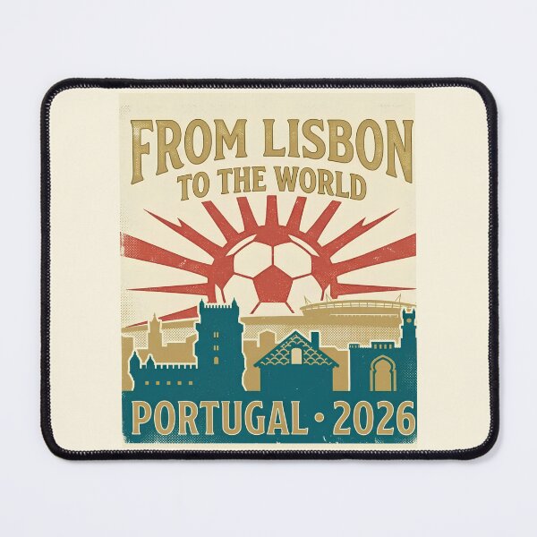 Item preview, Portugal Football Vintage Travel Poster - From Lisbon To The World 2026.png designed and sold by rebuZZ-Apparels-The Minimalistic Buzz.
