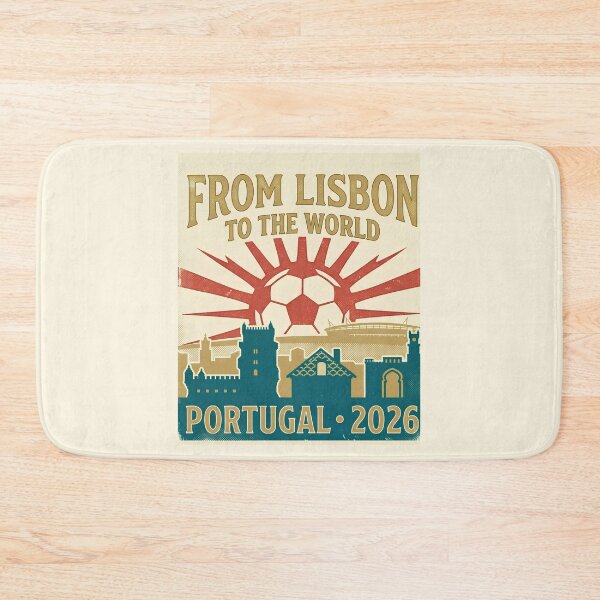 Item preview, Portugal Football Vintage Travel Poster - From Lisbon To The World 2026.png designed and sold by rebuZZ-Apparels-The Minimalistic Buzz.