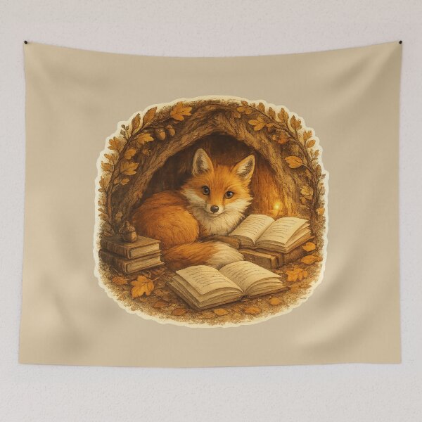 Item preview, Cosy Reading Fox Woodland Retreat designed and sold by ChirpInc.