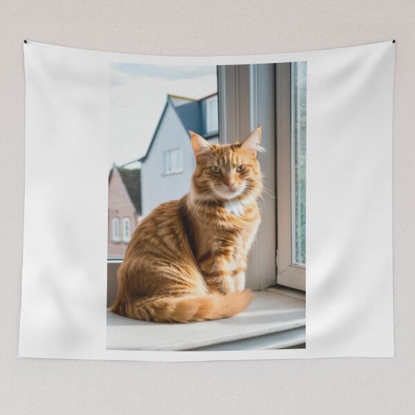 Item preview, Animals - Ginger Tabby Cat, Serene Contemplation at the Window designed and sold by DoodyPets.