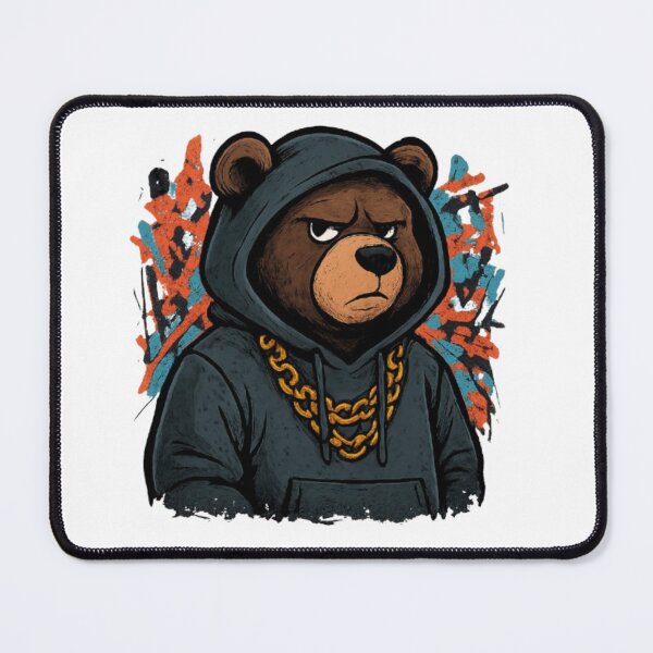 Item preview, Streetwear Bear in Hoodie & Chains designed and sold by PixelStyle Studio.