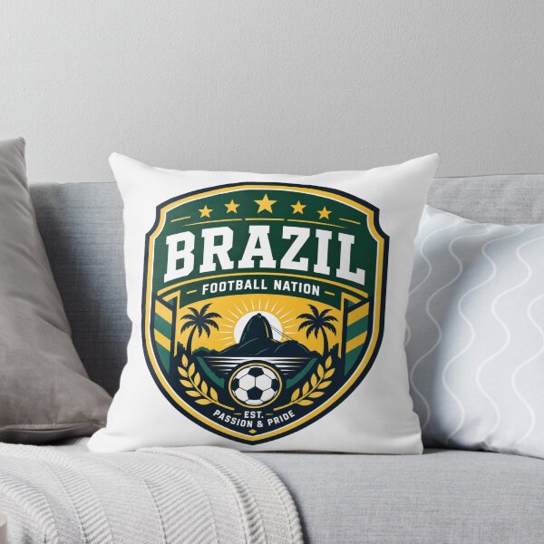 Item preview, Brazil Football Nation Badge  designed and sold by PamLeeDesign.