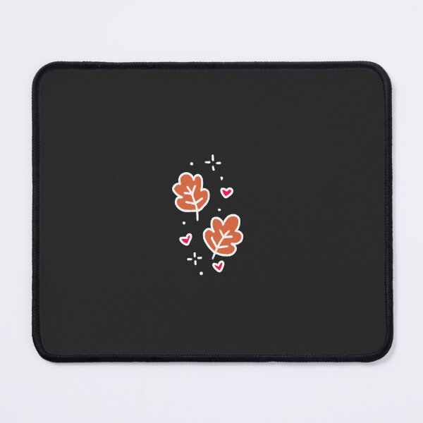Item preview, Cute Hand Drawn Autumn Leaves and Hearts Doodle on Black designed and sold by somimalikkk.