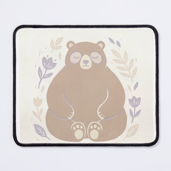 Item preview, Zen Chubby Bear Linocut designed and sold by Tharaazu.