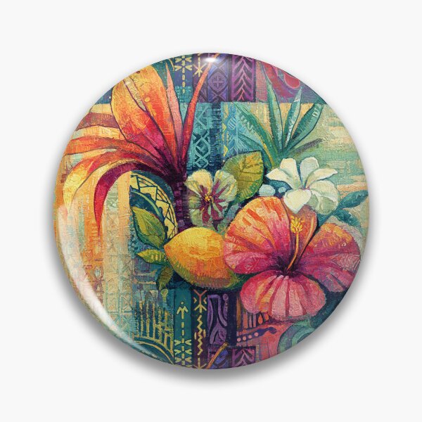 Item preview, Polynesian Tropical Floral Splendor Abstract designed and sold by sunnthreads.