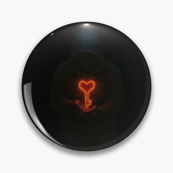Item preview, Heart Key of Light – Hooded Shadow Holding a Glowing Symbol designed and sold by Timeless Junction.